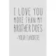 I Love You More Than My Brother Does - Your Favorite: A Funny Parent Gift For An Anniversary, Birthday, Mother’’s Day, Or Father’’s Day From A Loving So
