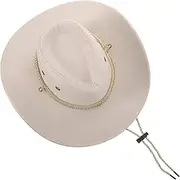 [TEMPNAP] Mens Women's Western Cowboy Hat Wide Brim Sun Hat Comfortable for Outdoor Adventures White