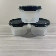 Tupperware Modular Mates #1 Round Set of 3 Black Seal 6 oz. New!