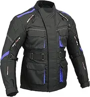 Surfer Motorbike Jacket Waterproof Padded Back & Elbow, 4XL, Black, 4XL