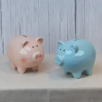 在飛比找momo購物網優惠-【YU Living 信歐傢居】陶瓷小豬存錢筒 撲滿(小尺寸
