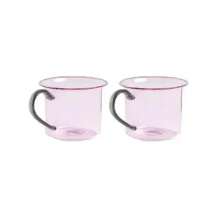 【HAY】耐熱玻璃對杯組-粉紅(來自丹麥的當代極簡設計 X 精緻工藝)
