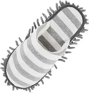 [Geardeangloow] Mop Slippers Washable Soft Chenille Floor Slippers for Office Home Women Men Gray
