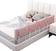 Bed Rail, Bed Rail for Toddlers, Kid, Adult, 78.7" Bed Side Rails for Full, Queen, King, Twin, Bunk, Dorm Beds to Prevent Falls, Bed Rails Can be Flexibly Combined, Easy Installation (Pink, 4 Packs)