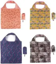 Reusable Shopping Bag, 4 Pack Foldable Grocery Bags Washable Shopping Tote Bags