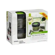 Ball Spice Jars Dry Herb 4oz. Shaker Caps Removeable Labels Lock Open Lid New