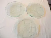 Halloween Glass Salad / Dessert Plates 7 3/4" Spooky Spider Web Set of 3