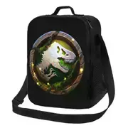 o60 Jurassics Park Insulated Lunch Tote Bag for Women Dinosaur Print Portable Thermal Cooler Food Bento Box Outdoor Camping Travel ki60