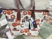Authentic Dooney Bourke Clemson Tigers tote Italian leather New with tags