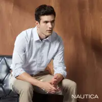 在飛比找momo購物網優惠-【NAUTICA】男裝 直條紋滿版長袖襯衫(藍)