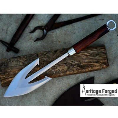 HARPOON-Hand forge spear-ANCHOR -Tactical-Combat-Fishing-Handmade-Forged