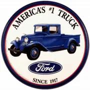 Ford Trucks Round Tin Sign