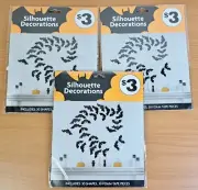 Halloween Silhouette Decorations Foam Bats - new sealed - Wall decor