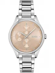 Hugo Boss 1502604 Rose Gold Dial Silver Stainless Steel Womens Watch