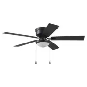 Belanova 52 in. Indoor LED Black Hugger Ceiling Fan with Light Kit, Reversible
