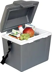 Koolatron Electric Cool Box 9L Cooler Box 12 Can Portable 12v Camping Car Fridge Refrigerator for Campervan Perfect for Road Trips Picnics Travel Fishing Shoulder Strap Cooler/Warmer Mini Fridge Grey