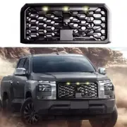 Matte Black Front Grille Mesh Grille Fits For Mitsubishi Triton 2024+ W/light