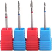 MZCMSL Flame Cuticle Drill Bit for Russian Manicure,Safety Diamond Nail Drill Bit,3/32 Electric Cuticle Remover Bit(4pcs)