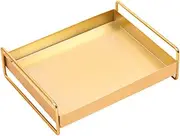 Round Storage Tray Metal Baskets for Countertop Organizer Cosmetics Jewelry Storage Plate Cosmetic Storage Bin Metal Jewelry Toilet Tank Tray Vanity Key Disk Wrought Iron Nordic/178 (Color : Golden, (