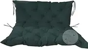 Extra Thick Non-Slip Garden Bench Cushion with Backrest Waterproof Recliner Replacement Mat for Patio Pouch Lawn Swing Dark Green 120 * 100 * 10cm