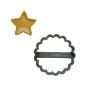 STAR CENTER LINZER JAM FILLED COOKIES SET OF 2 COOKIE CUTTERS MADE IN USA PR1862