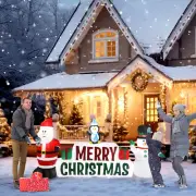 9.8FT Inflatable Santa Snowman Merry Christmas Yard Decoration with Lights 2024