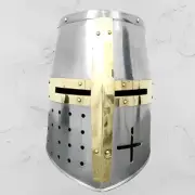 Medieval Templar Crusader Helmet LeatherLinerHelmet, CosplayAccessories, gifts.