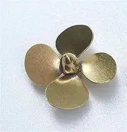 Pexorin 1PC Marine Use Brass Propeller Dia 19mm Four-Blade Paddle Aperture 2mm Micro Props CW CCW, for RC Simulation Boat Model DIY Parts Remote Control Boat Propeller(1pc Positive)