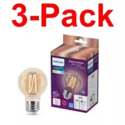 PHILIPS 3-Pack 40W Equiv G16.5 Smart Wi-Fi LED Light Bulb WiZ Bluetooth Alexa