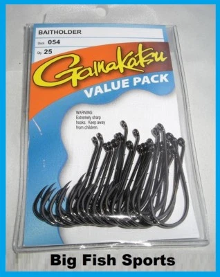 GAMAKATSU #054 Baitholder Hooks 25 Pack Value Pack 2/0 #05412-25 FREE USA SHIP!