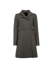 Grey Wool Mid Length Coat