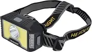 Fdit LED COB Headlight, Multiple Light Modes, USB Charging, Waterproof, Adjustable Belt, Widely Application for Outdoor, Red and White Light Sources