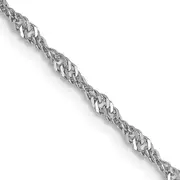 18 Inch 14K White Gold 1.6mm Sparkle Singapore Chain