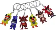 [eHoome] Giftbox 6PCS–size:1.6"x1.2"/each|Keychain Freddy,Foxy Key Chain,Figures Keychain,Fnaf Easter,Fnaf Plush Keychain,Fnaf Foxy Keychain,Keychain–Accessory, Fanfkeychain