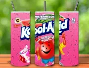 KOOL-AID WATERMELON 20oz Skinny Insulated Custom Tumbler Lid Straw