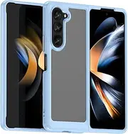 [Eabhulie] Galaxy Z Fold5 Case, Clear PC Back TPU Bumper Case Cover for Samsung Galaxy Z Fold5 Blue