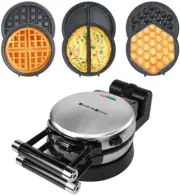 3-in-1 Waffle, Omelet, Egg Waffle Maker, 3 Removable Nonstick Baking Plates, ...