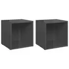 2pcs Gloss Wall Mount Storage Shelf Entertainment Unit TV Cabinet Cubes Racks