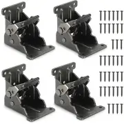 4 Pack Folding Brackets for Table Bed Leg Feet, Self-Lock Hinge Hardware with...
