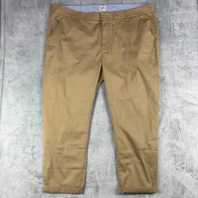J.Crew Boyfriend Chino Pants Women's 35 Khaki Cotton Slim Fit Mid-Rise Zip Fly