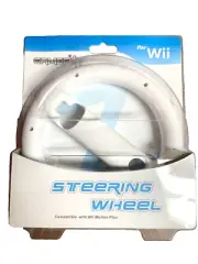 *BRAND NEW* NINTENDO WII GAMEFITZ MARIO KART WHITE STEERING WHEEL