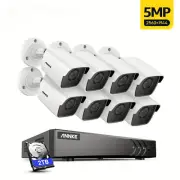 5MP Home Security Camera System 8pcs Wired Bullet CCTV Cameras,8-Channel 3K Lite