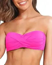 [Tempt Me] Women Twist Bandeau Bikini Top Strapless Swimsuit Top Only