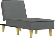 Chaise Longue Dark Grey Fabric – Modern Lounge Chair for Living Room, Bedroom or Patio – Comfortable & Durable Upholstered Chaise with Soft Fabric – Perfect for Relaxation and Stylish Decor