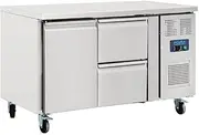 [POLAR] U-Series Double Drawer Counter Fridge 282 Liter Capacity, Silver