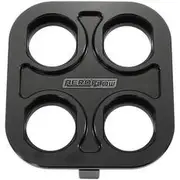 Aeroflow Billet Bulkhead Plate 4 Port Square Modular Universal Blackan AC Aeroflow - AF 88-2021BLK