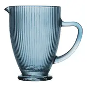 Porto Brittany 1.2L/20cm Glass Jug Water/Juice Container Pitcher w/ Handle Bleu