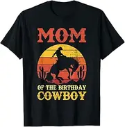 [X.Style] Mom of The Birthday Cowboy Shirt Western Rodeo Party 1st ds865 T-Shirt (XL) Black