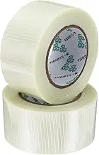 uxcell Strapping Tape, 2 Roll 2.4 Inch x 55 Yards Reinforced Packing Tape Filament Tape Heavy Task Packing Transparent 5.9 Mil Grid for Package Transport Electric Equipment Packaging