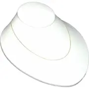 White Faux Leather Bust Low Chain Necklace Pendant Jewelry Display 7 1/2"